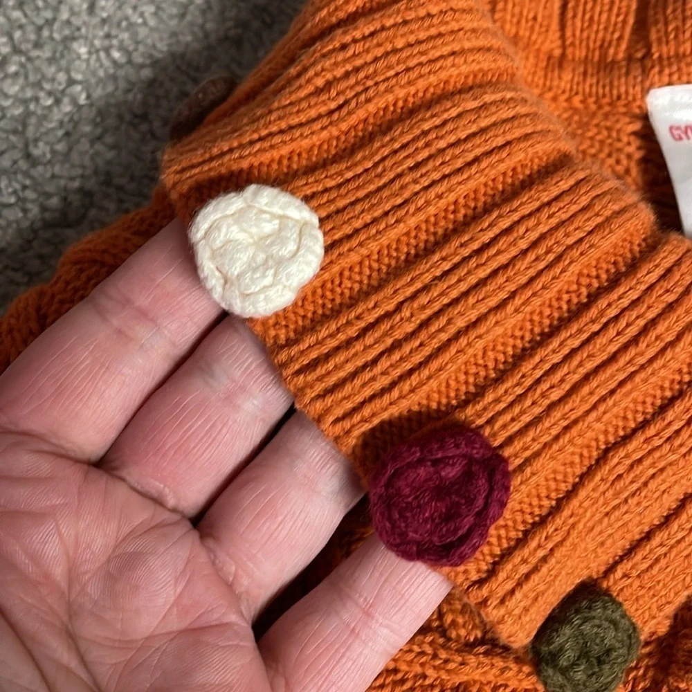 GYMBOREE Vintage 2004 Girls Burnt Orange Knit Poncho Sweater | Size 2T